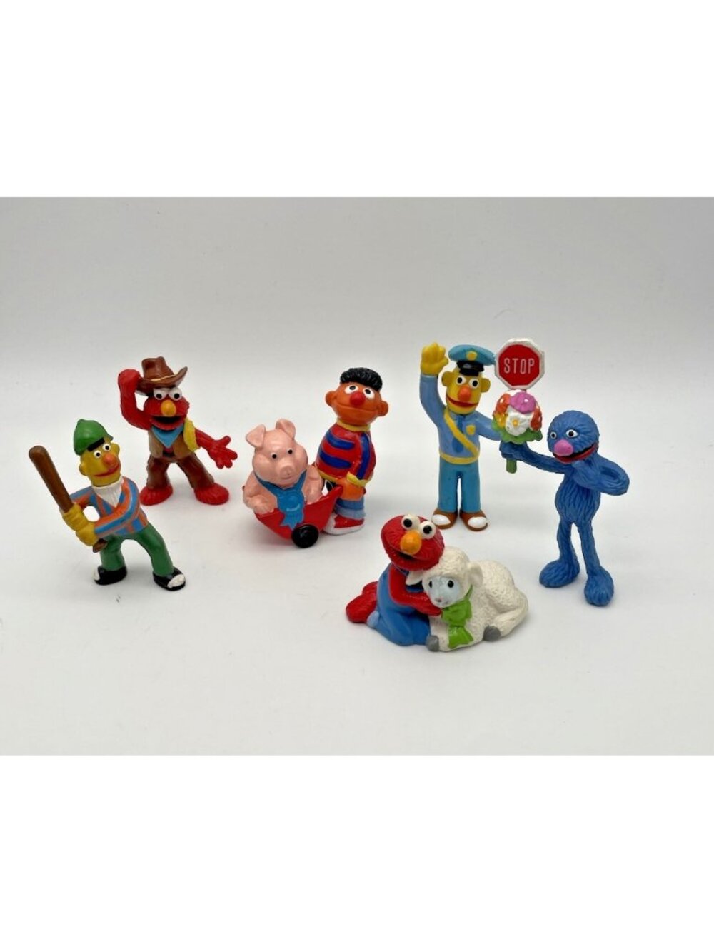 Vtg Jim Henson Applause Elmo Grover Ernie Bert Toy Figures Lot Sesame Street